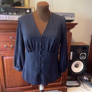 Karl lagerfeld navy blouse small